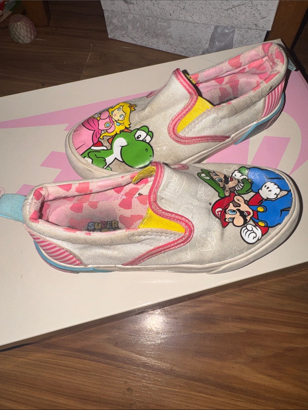 Nintendo Kids Slip-On Mario Sneakers. Used, just need a nice cleaning! Size 13